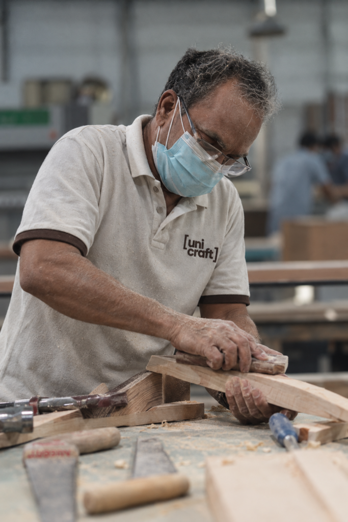 Craftsman working at the bench